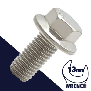 M8X1.25 Flange Bolt,A2-70 Stainless,DIN 6921 / 13mm Wrench