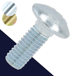 M8X1.25 Short Neck Carriage Bolt,Steel Class 8.8 Zinc,ISO 8678 Reduced Collar