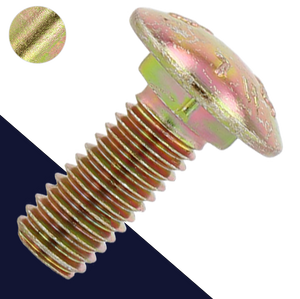 M6X1.0 Short Neck Carriage Bolt,Steel Class 8.8 Zinc,ISO 8678 Reduced Collar