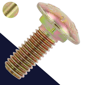 M6X1.0 Short Neck Carriage Bolt,Steel Class 8.8 Zinc,ISO 8678 Reduced Collar