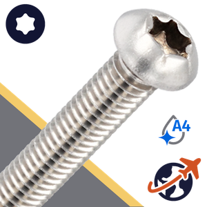 M10X1.5 Torx Button Head,ISO 7380-1 TX,A4 Stainless Steel