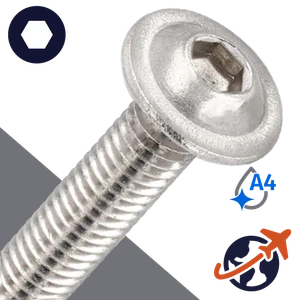 M10X1.5 Button Flange,A4 Stainless Steel,ISO 7380-2