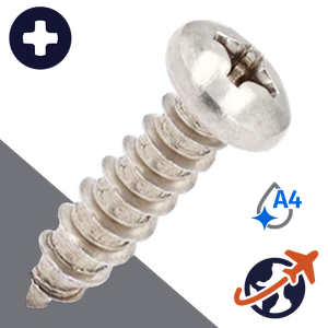 M2.9 Pan Phillips Tapping,DIN 7981-C,A4 Stainless Steel