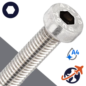 M10X1.5 Socket Head Low,A4 Marine Stainless,DIN 7984