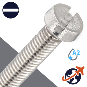 M6X1.0 Slotted Cheese Head - A4-70 Stainless DIN 84