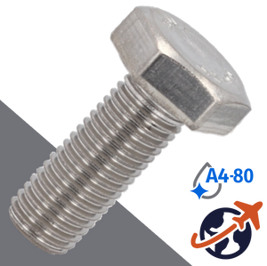 M10X1.5 Hex Bolt A4-80,A4-80 Marine Stainless,DIN 931 / 933