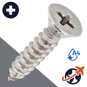 M2.2 Flat Phillips Tapping,DIN 7982-C,A4 Stainless Steel