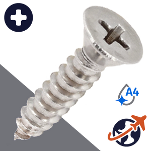 M2.2 Flat Phillips Tapping,DIN 7982-C,A4 Stainless Steel