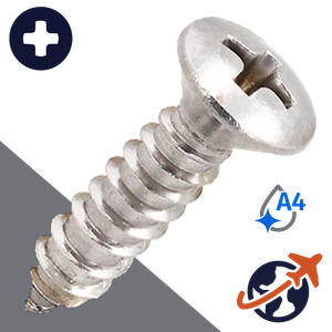 M2.9 Oval Phillips Tapping,DIN 7983-C,A4 Stainless Steel