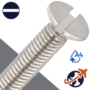 M3.5X0.6 Slotted Flat Head,DIN 963,A4 Stainless Steel