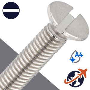 M3.5X0.6 Slotted Flat Head,DIN 963,A4 Stainless Steel