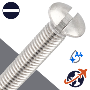 M3X0.5 Slotted Oval Head,DIN 964,A4 Stainless Steel