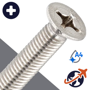 M2.5X0.45 Phillips Flat Head,DIN 965,A4 Stainless Steel