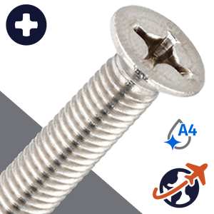 M2.5X0.45 Phillips Flat Head,DIN 965,A4 Stainless Steel