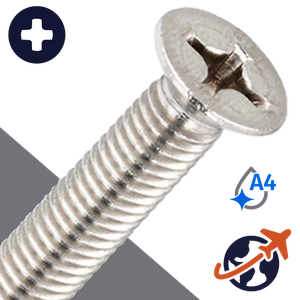 M2.5X0.45 Phillips Flat Head,DIN 965,A4 Stainless Steel