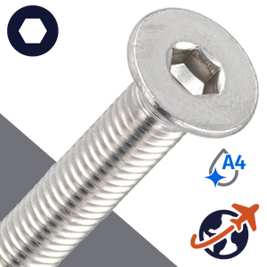 M10X1.5 Flat Socket Head,ISO 10642,A4 Stainless Steel