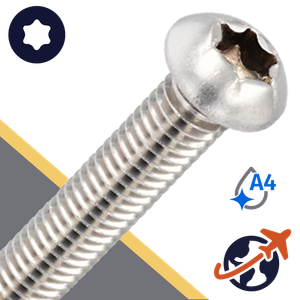 M10X1.5 Torx Button Head,ISO 7380-1 TX,A4 Stainless Steel