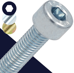 M5 Allen Socket Head,Steel Class 8.8, Zinc,DIN 912