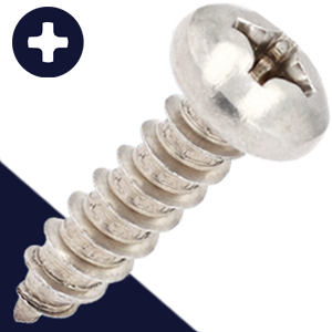 M3.9 Pan Phillips Tapping,Stainless Steel A2,DIN 7981-C