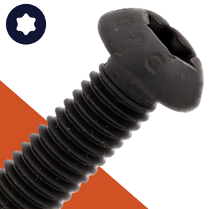 M3X0.5 Torx Button Head,A2 Stainless + Black Oxide,ISO 7380-1 TX