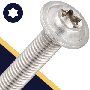 M4X0.7 Torx Button Flange,A2 Stainless Steel,ISO 7380-2 TX