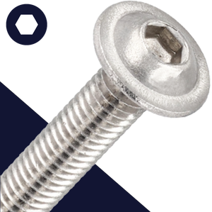 M3X0.5 Socket Button Flange,Stainless Steel A2,ISO 7380-2