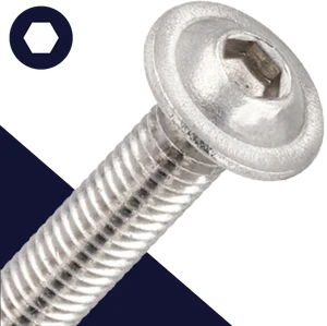 M8X1.25 Socket Button Flange,Stainless Steel A2,ISO 7380-2