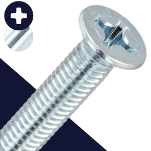 M3 Flat Head Phillips,Steel Class 4.8 Zinc,DIN 965