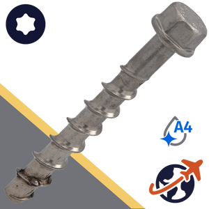 M10 Hex Flange,Concrete Thread Bolt,Stainless Steel
