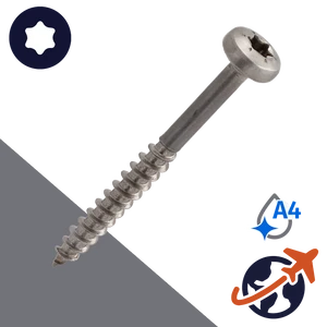 M3.5 Torx Pan Head,Wood Thread,A4 Stainless Steel