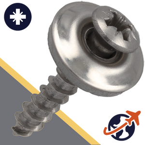 M4.5 Oval Head,Pozidrive + EPDM Sealing Washer,Stainless Steel