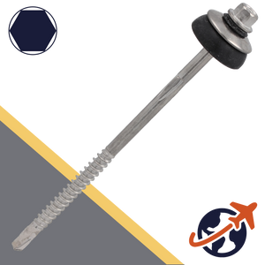 M6.5 Hex Flange Screw,Umbrella Gasket,A2 Stainless Steel