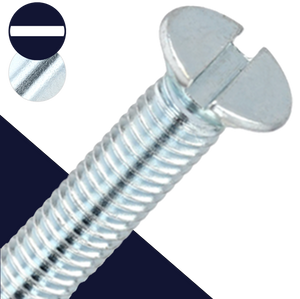 M5X0.8 Flat Head Slotted,Steel Class 4.8 Zinc,DIN 963