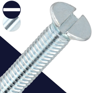 M5X0.8 Flat Head Slotted,Steel Class 4.8 Zinc,DIN 963