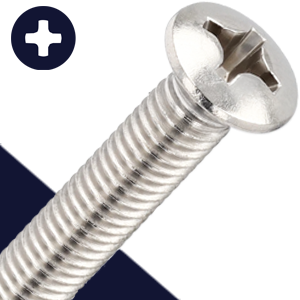 M3 Oval Head Phillips,Stainless Steel,DIN 966