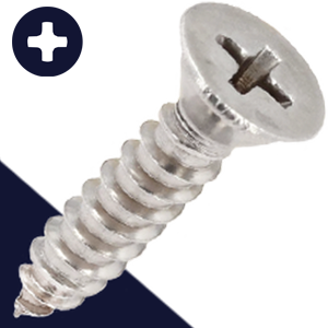 M2.9 Flat Phillips Tapping,Stainless Steel A2,DIN 7982-C
