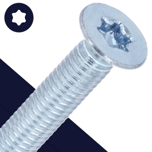 M8 Torx Flat Head,Steel 8.8 Zinc Plated,ISO 14581 TX-45