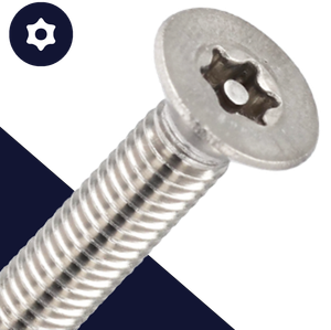 M3 Flat Head Torx + Pin,Stainless Steel A2,Security Screw
