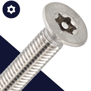 M5 Flat Head Torx + Pin,Stainless Steel A2,Security Screw