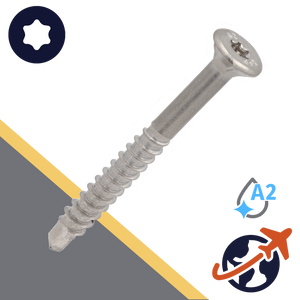 M4.5 Torx Flat Wood Screw,Super-Drill Body,A2-50 Stainless