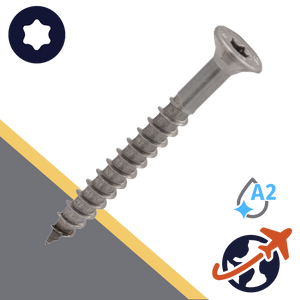 M10 Torx Flat Head,Wood Thread,A2 Stainless Steel