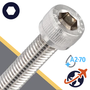 M10X1.5 Socket Head Cap Screw,A2-70 Stainless,ISO 4762