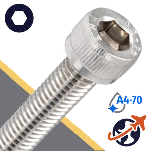 M10X1.5 Socket Head,A4-70 Marine Stainless,ISO 4762 / DIN 912
