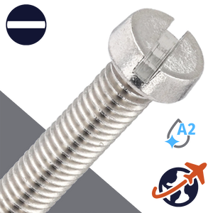 M1.2X0.25 Slotted Cheese Head Screw - A2 Stainless DIN 84