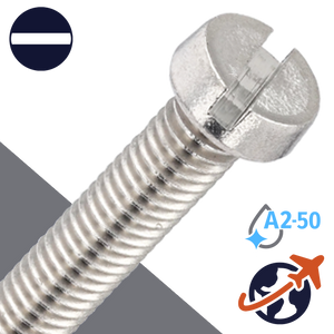 M1.2X0.25 Slotted Cheese Head,A2-50 Stainless,DIN 84 / ISO 1207