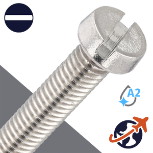 M3X0.5 Slotted Cheese Head - A2-50 Stainless DIN 84