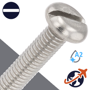 M1.6X0.35 Pan Head Slotted,A2-50 Stainless,DIN 85