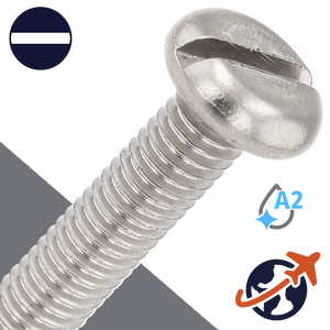 M1.6X0.35 Pan Head Slotted,A2-50 Stainless,DIN 85