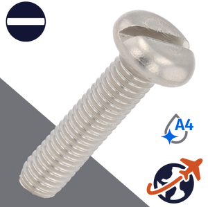M2.5X0.45 Pan Head Slotted,A4-50 Stainless,DIN 85