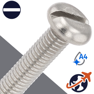 M2.5X0.45 Pan Head Slotted,A4-50 Stainless,DIN 85